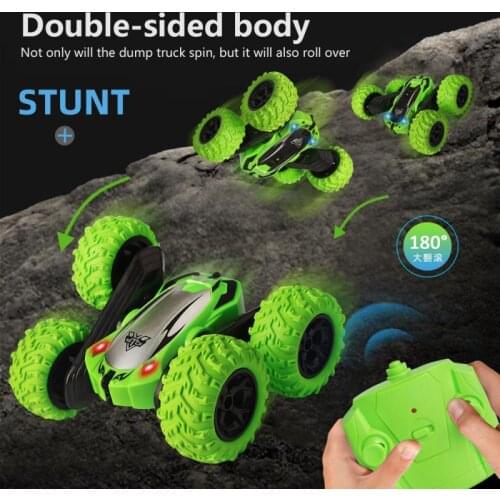 Off-road Remote Control Four-wheel Drive Stunt Car With Cool Lights 2.4G Stunt Double-sided Car Remote Control Toy Christmas