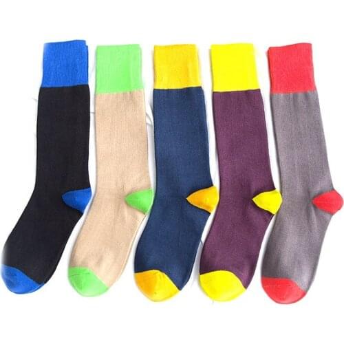 Japan Fashion Mix Match Colored Heel and Toes Women Long Bulk Knee High Socks