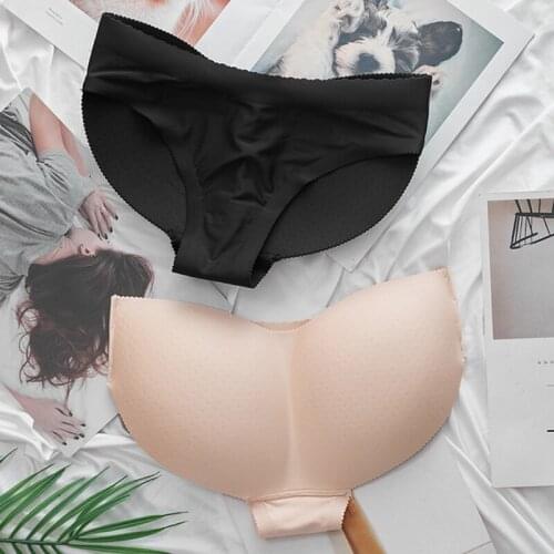 Women Sponge padded Fake Ass Panties Hip Butt Lifter UP Underwear Bottom Push Low-rise G-string Seamless Breathable Bikini Pants