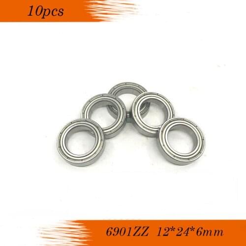 10pcs 6901ZZ 6901 ZZ 12x24x6mm P0 Metal Shielded Deep Groove Ball Bearing 6901-2Z