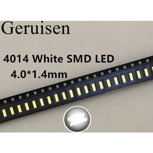 100PCS/lot 0.2W SMD 4014 LED Lamp Bead 23-26lm White SMD LED Beads LED Chip DC3.0-3.4V Free shipping