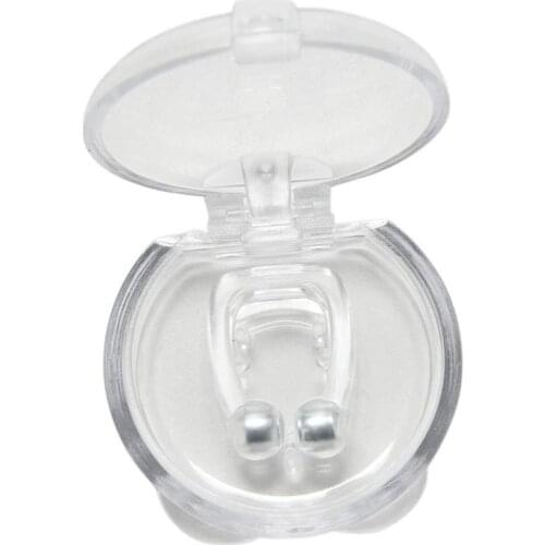 2/4 PC Silicone Magnetic Anti Snore Stop Snoring Nose Clip Sleep Tray Sleeping Aid Apnea Guard Night Device with Case