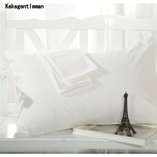 2pcs/1pair 100% Cotton Pillowcase Bedding Pillow Case Queen Standard Pillow Cover 48x74cm Solid Color White Black Blue Gray