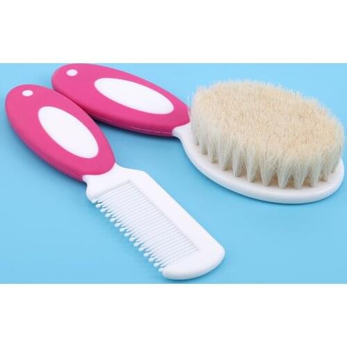 2021 Natural Soft Baby Brush Wooden Handle Brush Hair Comb Infant Comb Head Massager Hairbrush Baby Care