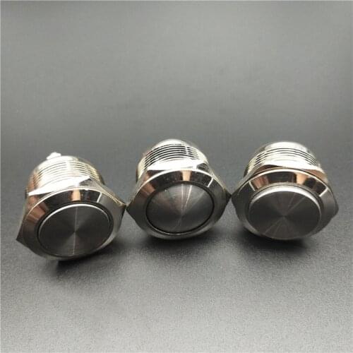 22mm Metal Push Button Switch IP67 Nickel plated brass press button Self locking 1NO High Flat domed Round Momentary