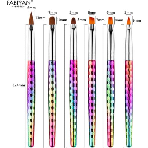 Gradient 3/6/8Pcs Mermaid Handle Nail Art Painting Drawing UV Gel Extension Brush Manicure French Tips Round Flat Head Set Pen