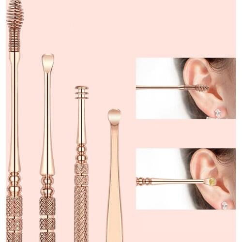5/6/9Pcs Ear Cleaner Set Spiral Earpick Ear Wax Remover Ear Spoon Earpick Set