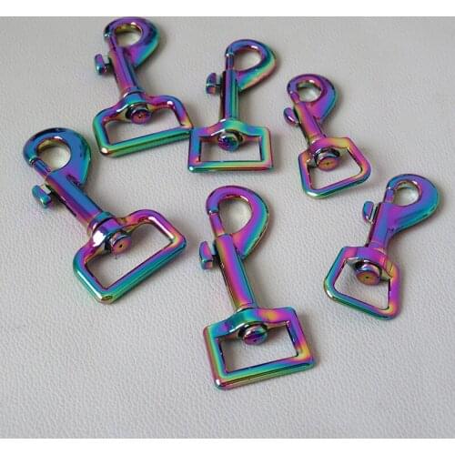 50Pcs/Pack Inside Width 15mm 20mm 25mm Metal Buckle Snap Hooks Clip Leads Carabiner For Pet Dog Leash Rope Hardware Accessory