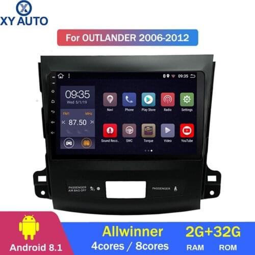 9 inch 2.5D IPS HD multi-touch screen Android8.1 2G RAM 32G ROM NAVI with BT USB WIFI SWC for Mitsubishi Outlander 2006-2012