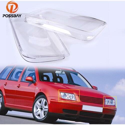 POSSBAY Car Headlights Lenses Cover Clear Lens Left Right Headlamp Shell for VW Bora/Variant/4 Motion 1999-2005 Car Styling