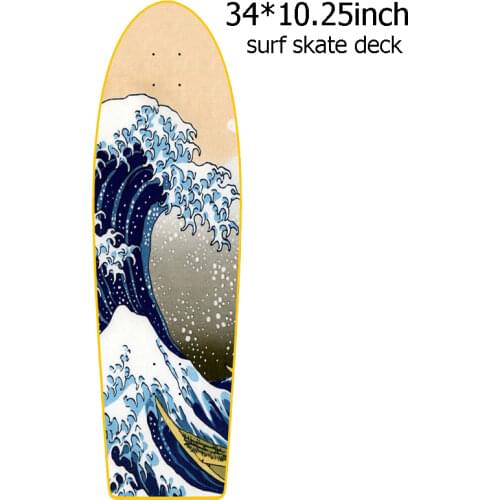 Large 34 Surf Skate Deck 7 Tier Canadian Maple Board Quality Land Carving Cruiser Surfskate Board Parts DIY Deck Supply 1 Piece