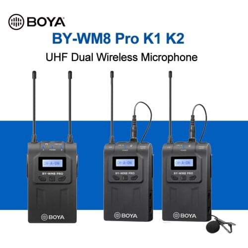 BOYA BY-WM8 Pro K2 K1 K5 K7 K3 Wireless Microphone system For TV Interview Video Professional UHF Mic for iPhone PC DSLR Camera
