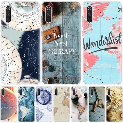 World Map Travel Plans Phone Case for Xiaomi Redmi Note 9S 8T 8 7 8A 7 7A 6A 4X S2 MI 10 9 8 CC9 Lite F1 Pro Fashion Cover Capa