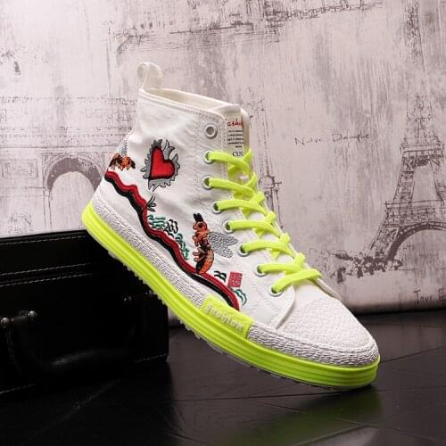 Designer Men Sneakers 2021 Streets Trend Embroidery Air Breathable Causal Flats Platform Shoes high top Zapatos Hombre