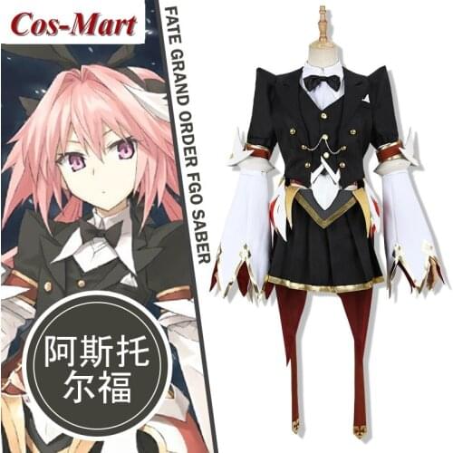 Game Fate/Grand Order Astolfo Cosplay Costume Fashion Black Battle Uniform Unisex Activity Party Role Play Clothing Custom-Make