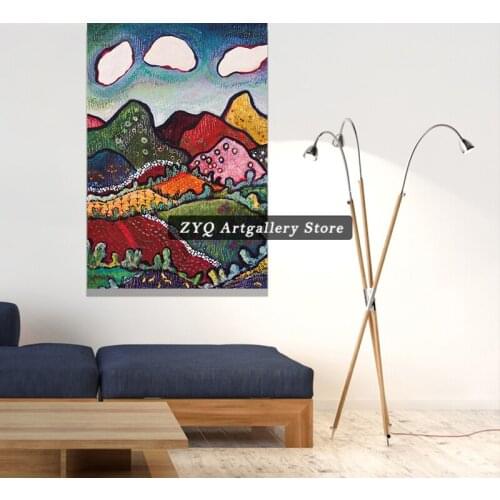 Fertile Valley Colorful Landscape of Northern California Giclee Art Print Poster by Folk Artist Libby Modular Canvas Pictures