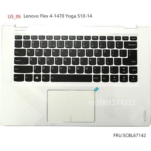 New Original For Lenovo Flex 4-1470 Yoga 510-14 Palmrest Upper Case Keyboard Bezel Cover Backlit 5CBL67142