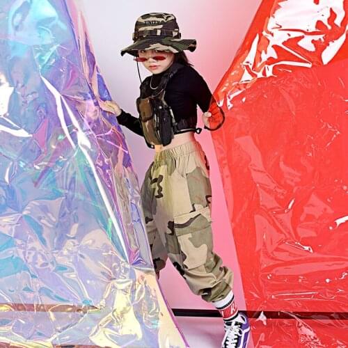 New Children Jazz Dance Costume For Girls Hip Hop Street Dancing Costumes Kids Stage Outfits Performance Dance Clothes