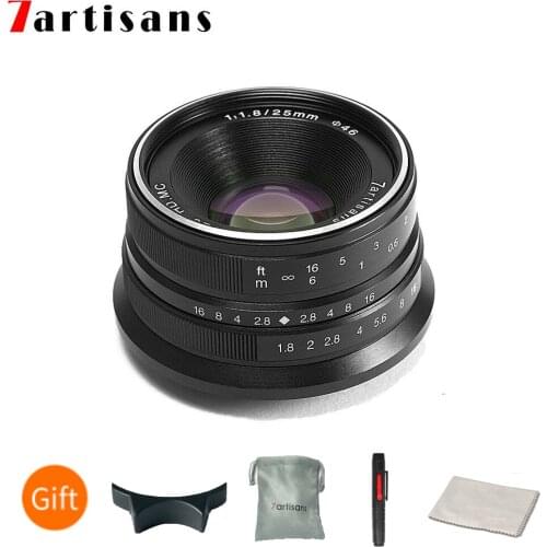 7artisans 25mm f1.8 Prime Lens to All Single Series for Sony E Mount Canon EOS-M Mount Micro 4/3 Cameras FUJI A7 A7II A7R A7RII