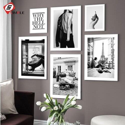 Heels in Window Poster Print Black White Photography Wall Art Fashion Canvas Painting Wall Pictures For Living Room Home Deco