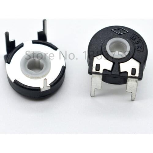 5 Pieces PT15 5K B5K Elliptical Hole Horizontal Adjustable Resistance Potentiometer
