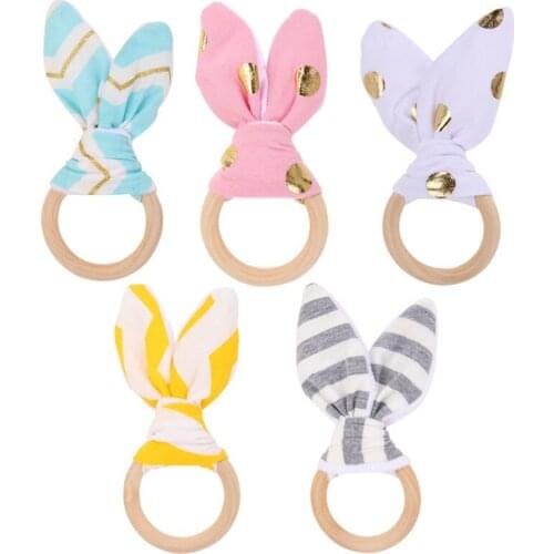 Baby Dental Care Safety Baby Teether Toys Teeth Exercises Chew Toy Baby Natural Food Grade Wood Solid Teething Ring Teether