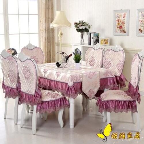 Top Luxurious Three styles thick Rectangular Jacquard table cloth chair covers cushion chair cover lace cloth set tablecloths