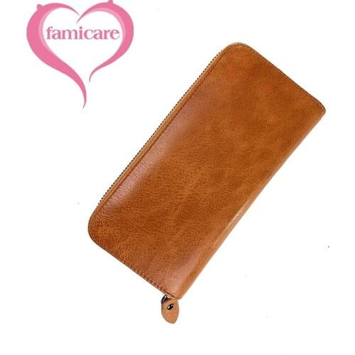 Luxury Wallet Genuine Leather Purse For Women Mens Zipper Card Holder Retro First Layer Cowhide Oil Wax Leather Clutch Bag 2021