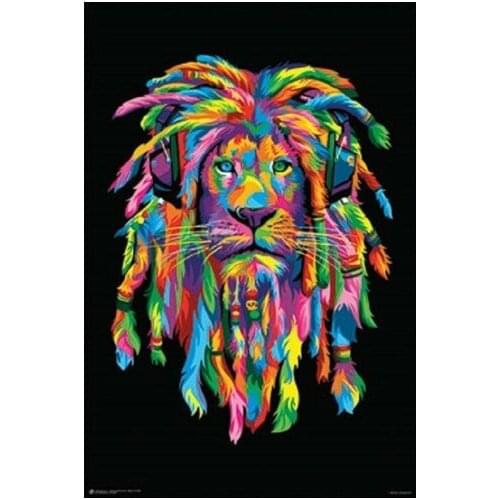 LION RASTA Art print Silk poster Home Wall Decor