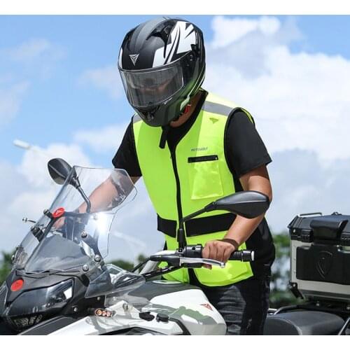 Motorcycle Riding Reflective Vest High Visibility Motocross Riding Off-Road Bicycle Vest Windbreaker Running Sports Jacket