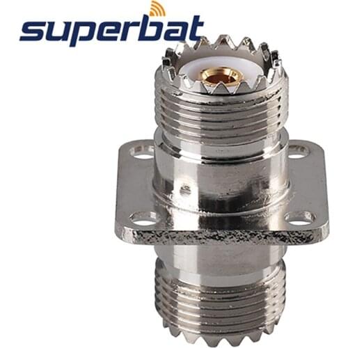Superbat 5pcs UHF Adapter UHF Jack to Female 4 Hole Panel Mount RF Coaxial Connector
