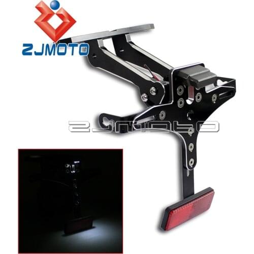 Universal Motorcycle Adjustable License Plate Holder Bracket Rear Tidy Fender Eliminator Kit For Honda Yamaha Suzuki Kawasaki