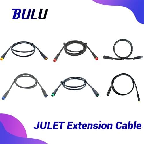 JULET Waterproof Cable BAFANG Extension Cale Motor Light Ebrake Throttle Display 1T4 1T5 2 3 4 5 Pin Ebike Conversion Cable