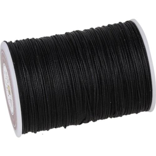 0.5mm Waxed Polyester Round Twisted Cord String Craft DIY Thread Line Black
