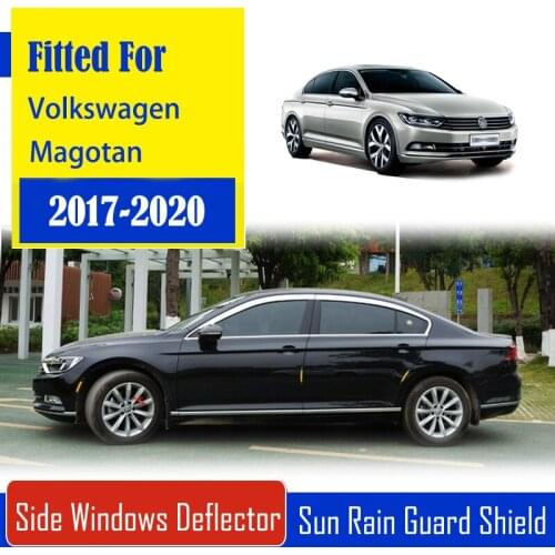 1 Set Chrome Side Vent Sun Shade Window Visors Rain Guard Deflectors For Volkswagen Magotan 2017-2020