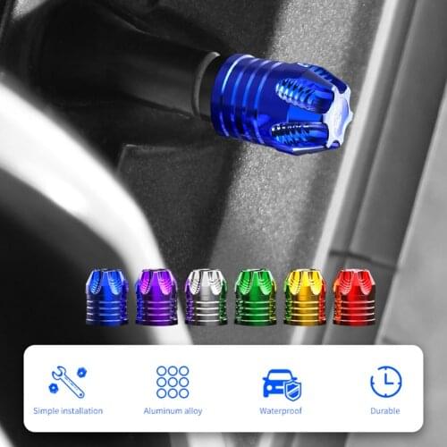 2PCS Aluminum Car Tire Valve Stem Caps Tyre Air Dust Caps Truck Dirt Bike Wheel Tire Valve Caps Motorcycle Anti-theft Tire Cap