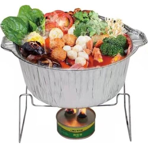 10Pcs Aluminum Foil Pots For Restaurant Food Packaging Disposable Hot Pot