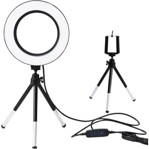 6inch YouTube LED Desktop Ring Light Mini Dimmable With Tripod Stand USB Plug For Video Live Photo Photography Studio