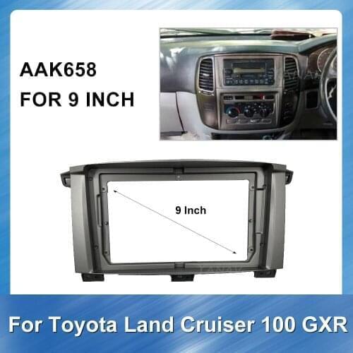 9 Inch Car Audio Frame Fascia Dash Panel For-Toyota Land cruiser 100 GXR 2003-2007 Car Radio Panel Adaptor Refitting Kit frame