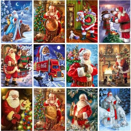 Buy 2, Get 1 Free Diamond Painting Santa Claus 5D Diy Diamond Embroidery Cartoon Christmas Home Decoration Kids Gift