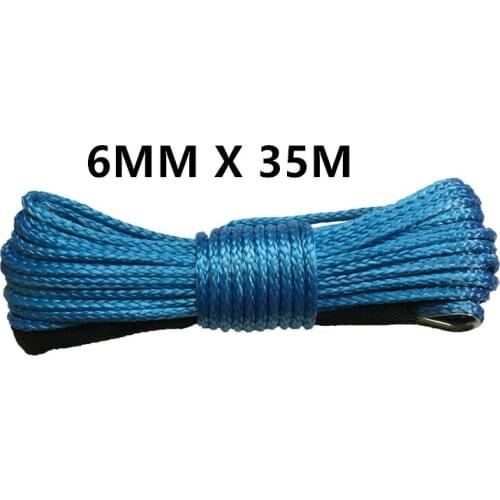 Free Shipping 6mm x 35m synthetic winch lines uhmwpe cable plasma rope with sheath car accessories