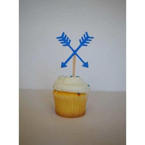 Glitter Arrows Cupcake Toppers tribal wedding tea Party Decor food picks Birthday bridal baby shower cake decorations