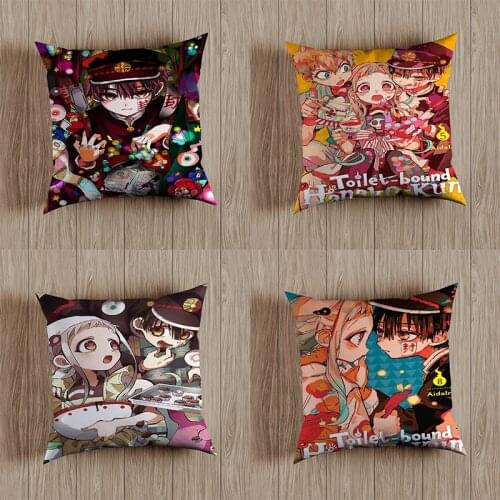 Toilet Bound Hanako Kun Pillow Case Fabric Square Zipper Pillowcase Boy Girls Yashiro Nene Decorative Cushion Cover No Insert