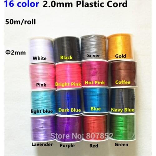 Chengkai 50 meters 2.0mm Nylon Satin Cord DIY Silicone Baby Shower Chewing Teether beads necklace chain Jewelry Toy Accessories