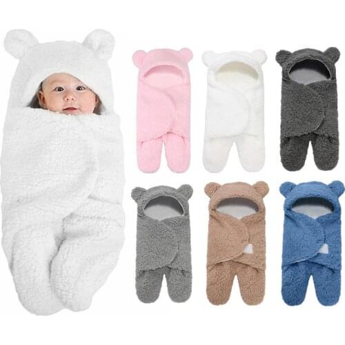 Baby Sleeping Bag Soft Fluffy Newborn Infant Boy Girl Swaddle Receiving Blanket Bedding Nursery Wrap Clothes For 0-6 Months