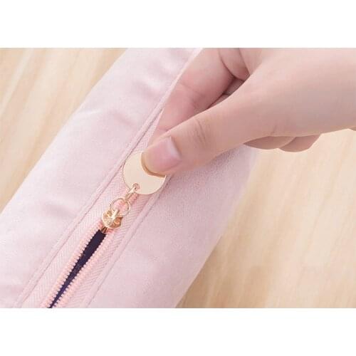 Outdoor girl light travel storage bag cosmetic bag ladies pure color lipstick cosmetics beauty flannel storage handbag