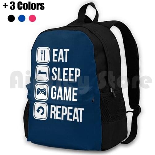 Eat , Sleep , Game , Repeat Outdoor Hiking Backpack Riding Climbing Sports Bag Eat Sleep Game Repeat Gamers Video Games Xbox