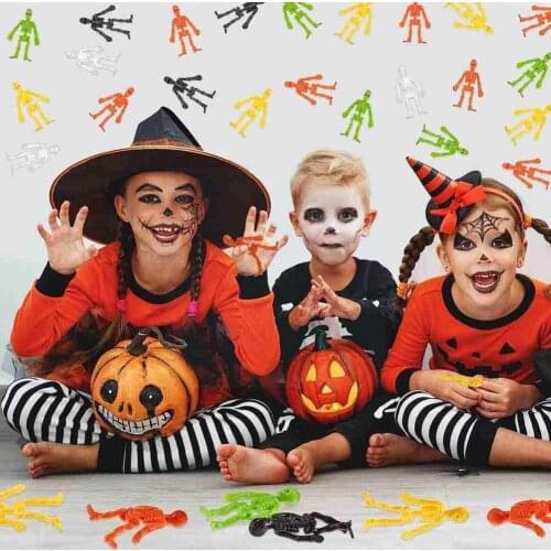 Elastic Skull Doll Skeleton Zombie Toys Elastic Toxic Decoration Kids Toy Children Squeeze Stress Funny Model Relief Anti U5N8