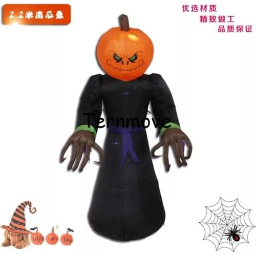Giant LED Ghost with Pumpkins Head Halloween Inflatable Luminescent Toys Indoor Outdoor Party Terror Props Home Yard Decoration