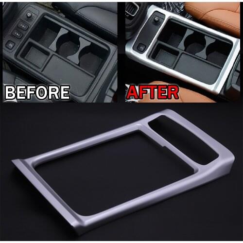 JEAZEA 1x ABS Plastic Front Console Middel Water Cup Holder Trim Cover Car Decoration Sticker Fit For HONDA CRV CR-V 2015 2016